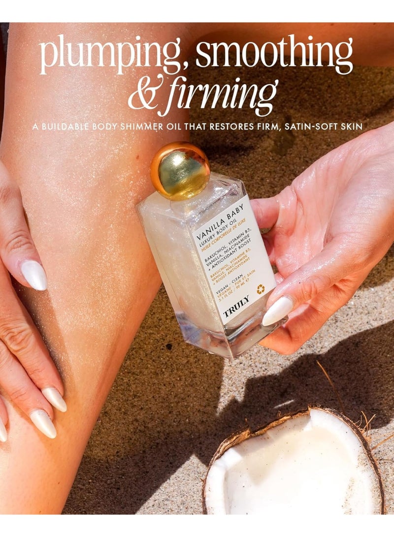 ترولي زيت الجسم الفاخر للأطفال من ترولي بيوتي برائحة الفانيليا | زيت لامع للجسم لترطيب البشرة وشدّها | مع الباكوشيول والنياسيناميد لتعزيز الكولاجين |... - Image 2